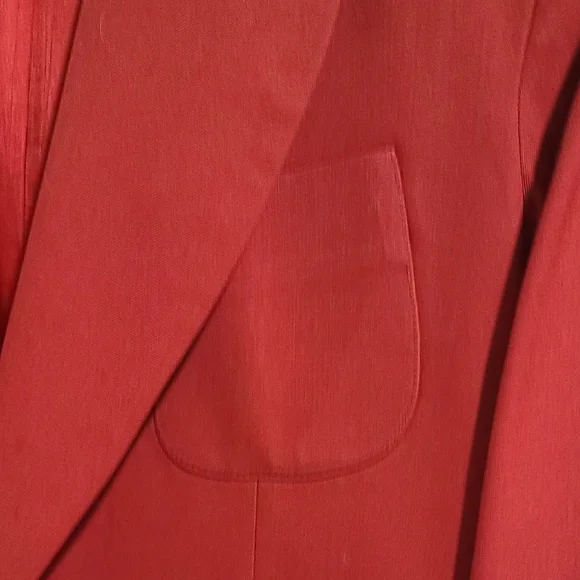Angelica For Mary Kay Bold Red Jacket Blazer 12 Tall PTP 20 - Picture 4 of 11
